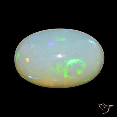 27.69ct 다색 오팔, 타원형, 투명한