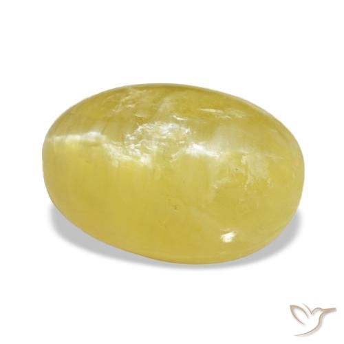 3.78캐럿 천연 Medium Light-Yellow 오팔, 타원형 컷, 11.3×7.4 mm, 불투명체
