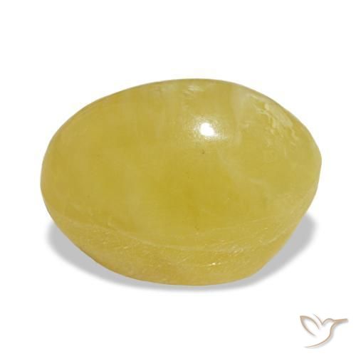 3.78캐럿 천연 Medium Light-Yellow 오팔, 타원형 컷, 11.3×7.4 mm, 불투명체