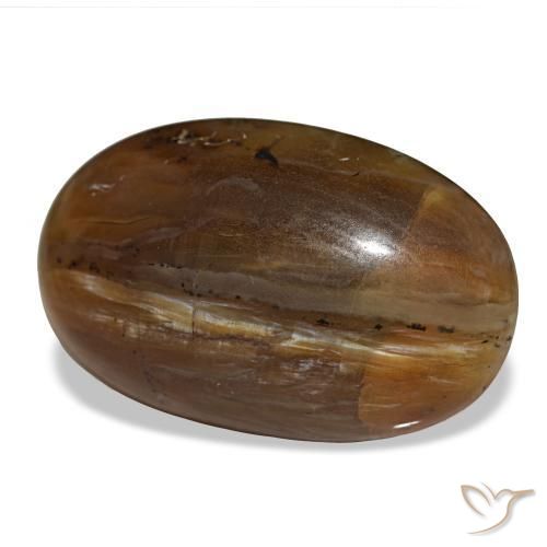 26.12캐럿 천연 다크 브라운 오팔, 타원형 컷, 26.5×16.8 mm, 불투명체