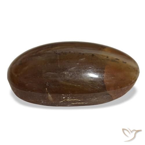 26.12캐럿 천연 다크 브라운 오팔, 타원형 컷, 26.5×16.8 mm, 불투명체