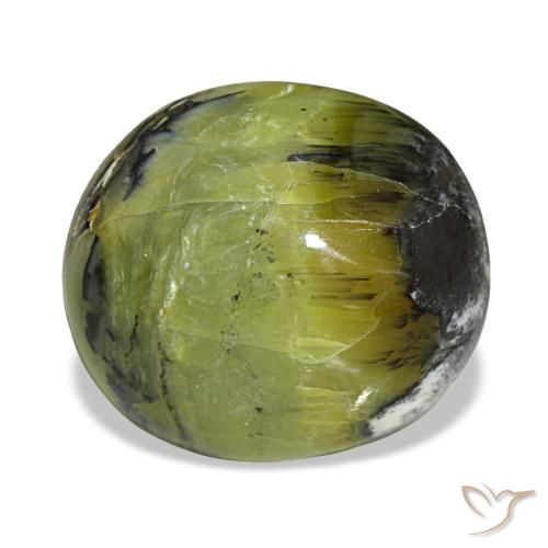 7.49캐럿 천연 따뜻한 녹색 오팔, 타원형 컷, 14.8×13.1 mm, 불투명체