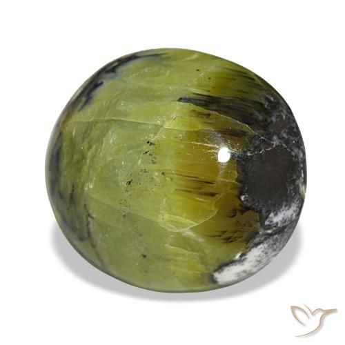 7.49캐럿 천연 따뜻한 녹색 오팔, 타원형 컷, 14.8×13.1 mm, 불투명체