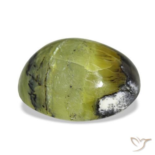 7.49캐럿 천연 따뜻한 녹색 오팔, 타원형 컷, 14.8×13.1 mm, 불투명체