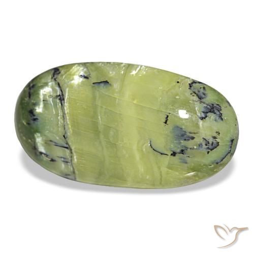 15.49캐럿 천연 노란빛 그린 오팔, 타원형 컷, 25.4×13.8 mm, 불투명체