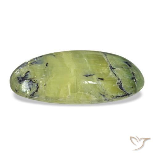 15.49캐럿 천연 노란빛 그린 오팔, 타원형 컷, 25.4×13.8 mm, 불투명체