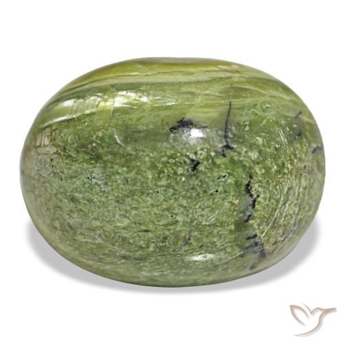 12.06캐럿 천연 미디엄 그린 오팔, 타원형 컷, 17.7×13.2 mm, 불투명체