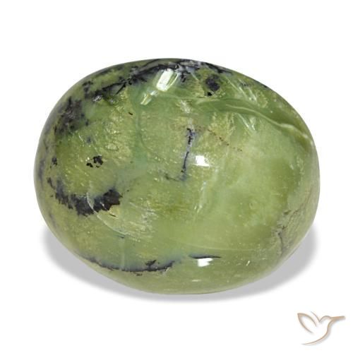 6.32캐럿 천연 어스 그린 오팔, 타원형 컷, 13.8×11.3 mm, 불투명체