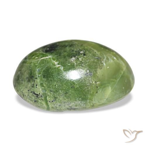 9.74캐럿 천연 노란빛 그린 오팔, 타원형 컷, 17.1×12.1 mm, 불투명체