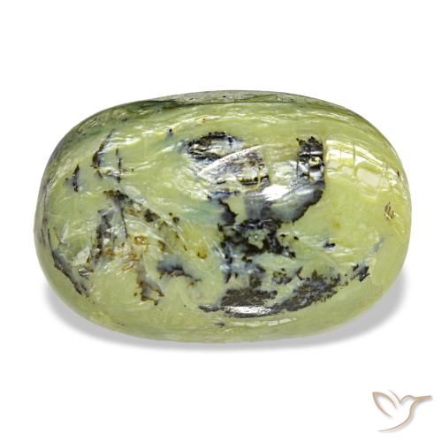 9.57캐럿 천연 따뜻한 녹색 오팔, 타원형 컷, 18.9×12.7 mm, 불투명체