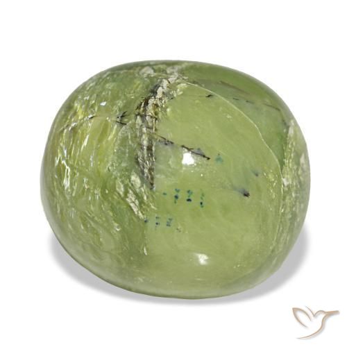 6.79캐럿 천연 노란빛 그린 오팔, 쿠션 컷, 12.6×11.2 mm, 불투명체