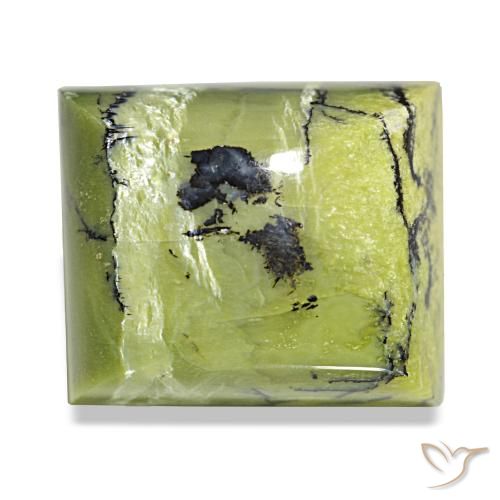 21.06캐럿 천연 어스 그린 오팔, 바게트, 17.4×14.7 mm, 불투명체