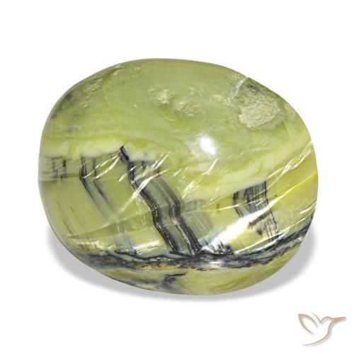 6.94캐럿 천연 따뜻한 녹색 오팔, 타원형 컷, 14.8×12.1 mm, 불투명체