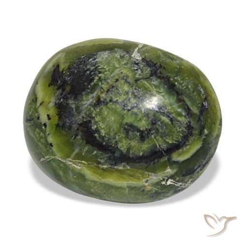 8.91캐럿 천연 다크 그린 오팔, 타원형 컷, 17.3×13.8 mm, 불투명체