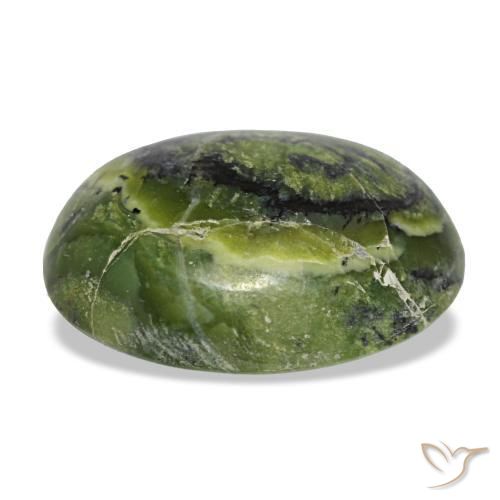 8.91캐럿 천연 다크 그린 오팔, 타원형 컷, 17.3×13.8 mm, 불투명체