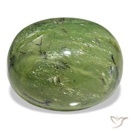 79.00캐럿 천연 따뜻한 녹색 오팔, 타원형 컷, 31.6×25.5 mm, 불투명체