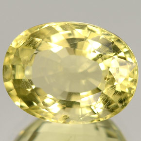5.38캐럿 천연 레몬 오르토클레이스, 타원형 컷, 12.9×9.7 mm, VS