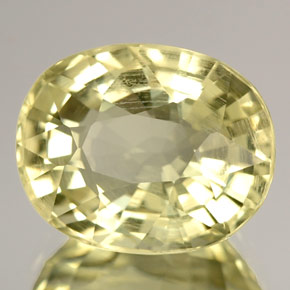 4.56캐럿 천연 레몬 오르토클레이스, 타원형 컷, 11.6×9.2 mm, VS