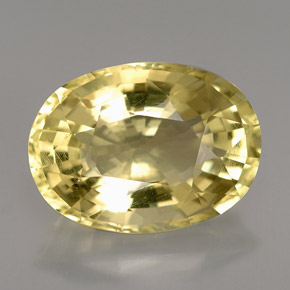 6.04캐럿 천연 레몬 오르토클레이스, 타원형 컷, 14.4×10.5 mm, VS