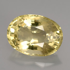 6.04캐럿 천연 레몬 오르토클레이스, 타원형 컷, 14.4×10.5 mm, VS
