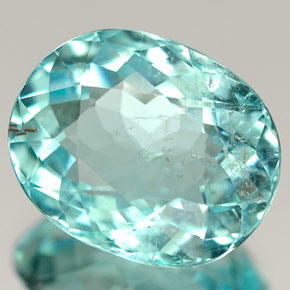 4.54캐럿 천연 파라이바 블루 그린 파라이바 투르말린, 타원형 컷, 11.8×9.5 mm, SI
