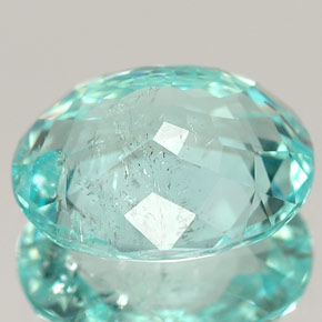 4.54캐럿 천연 파라이바 블루 그린 파라이바 투르말린, 타원형 컷, 11.8×9.5 mm, SI