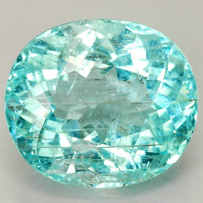 3.34캐럿 천연 파라이바 그린 블루 파라이바 투르말린, 타원형 컷, 9.8×8.6 mm, SI-I1