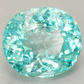 3.34캐럿 천연 파라이바 그린 블루 파라이바 투르말린, 타원형 컷, 9.8×8.6 mm, SI-I1