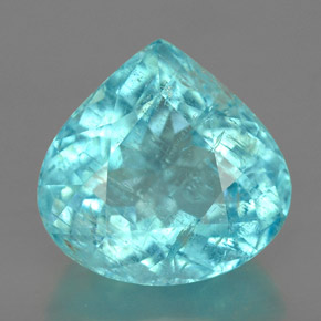 5.87캐럿 천연 씨 블루 파라이바 투르말린, 배 모양, 12×11.7 mm, I1