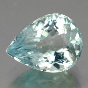 3.75캐럿 천연 파라이바 그린 블루 파라이바 투르말린, 배 모양, 12.3×9.4 mm, VS