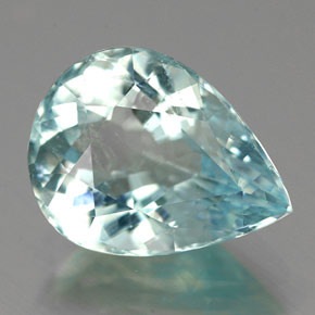 3.75캐럿 천연 파라이바 그린 블루 파라이바 투르말린, 배 모양, 12.3×9.4 mm, VS