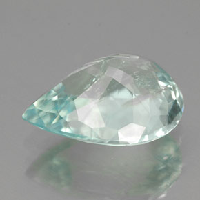 3.75캐럿 천연 파라이바 그린 블루 파라이바 투르말린, 배 모양, 12.3×9.4 mm, VS