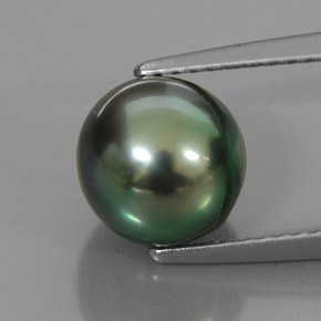 3.83캐럿 천연 그린 진주, 구형 / 볼, 8.18 mm, 불투명체