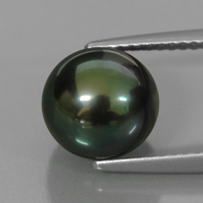 4.56캐럿 천연 그린 진주, 구형 / 볼, 8.75 mm, 불투명체