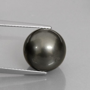 10.90캐럿 천연 블랙 멀티컬러 진주, 구형 / 볼, 11.43 mm, 불투명체
