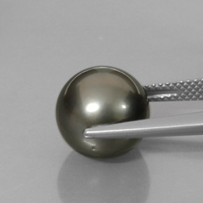 9.35캐럿 천연 블랙 멀티컬러 진주, 구 / 공, 불투명체