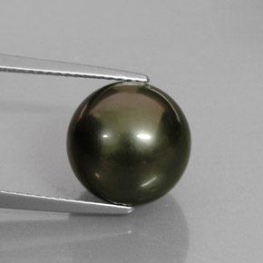 10.43캐럿 천연 블랙 멀티컬러 진주, 구형 / 볼, 11.33 mm, 불투명체