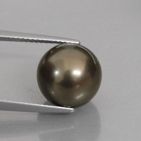 9.95캐럿 천연 블랙 멀티컬러 진주, 구형 / 볼, 11.17 mm, 불투명체