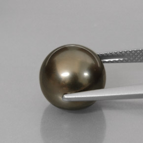 9.95캐럿 천연 블랙 멀티컬러 진주, 구형 / 볼, 11.17 mm, 불투명체