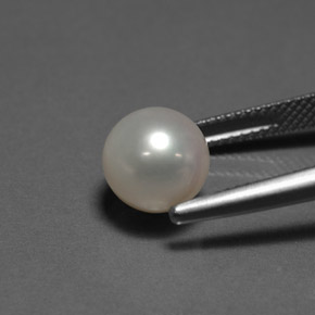 4.47캐럿 천연 크림 진주, 구형 / 볼, 8.61 mm, 불투명체