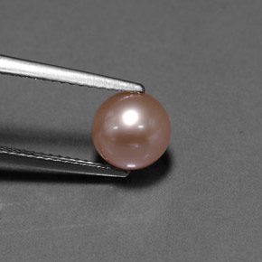 2.98캐럿 천연 핑크 진주, 구형 / 볼, 7.49 mm, 불투명체