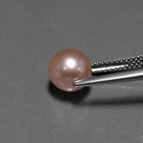 2.98캐럿 천연 핑크 진주, 구형 / 볼, 7.49 mm, 불투명체
