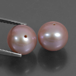캐럿 천연 실버 핑크 진주 보석, 구형 / 볼, 7.77 mm, 불투명체