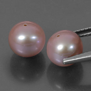 캐럿 천연 실버 핑크 진주 보석, 구형 / 볼, 7.77 mm, 불투명체