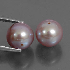 캐럿 천연 라벤더 진주 보석, 구형 / 볼, 7.67 mm, 불투명체