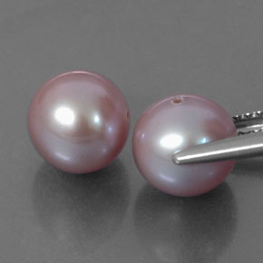 캐럿 천연 라벤더 진주 보석, 구형 / 볼, 7.57 mm, 불투명체