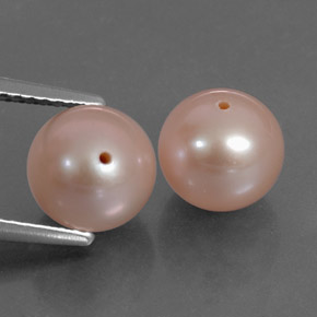 6.35캐럿 천연 라이트 핑크 진주 보석, 구형 / 볼, 7.63 mm, 불투명체