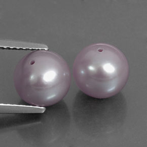 캐럿 천연 실버 핑크 진주 보석, 구형 / 볼, 7.35 mm, 불투명체