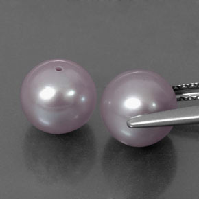 캐럿 천연 실버 핑크 진주 보석, 구형 / 볼, 7.35 mm, 불투명체