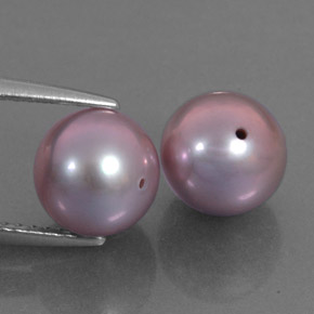 캐럿 천연 라벤더 진주 보석, 구형 / 볼, 7.64 mm, 불투명체